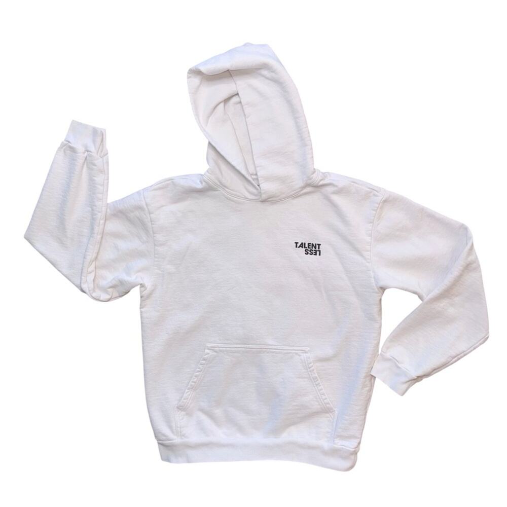 TALENTLESS Men’s White Black Hoodie Sweatshirt